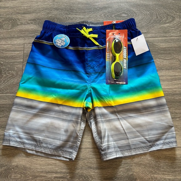 Big Boy’s ZeroXposur Surfer Swim Short Size 14/16 + Goggle - Picture 1 of 8